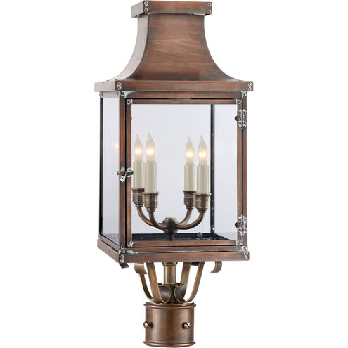 Chapman & Myers Bedford 4 Light 24.5 inch Natural Copper Outdoor Post Lantern