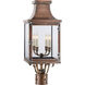 Chapman & Myers Bedford 4 Light 24.5 inch Natural Copper Outdoor Post Lantern