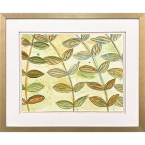 Shimmering Garden I & II Green and Multi and Yellow and Orange Framed Art