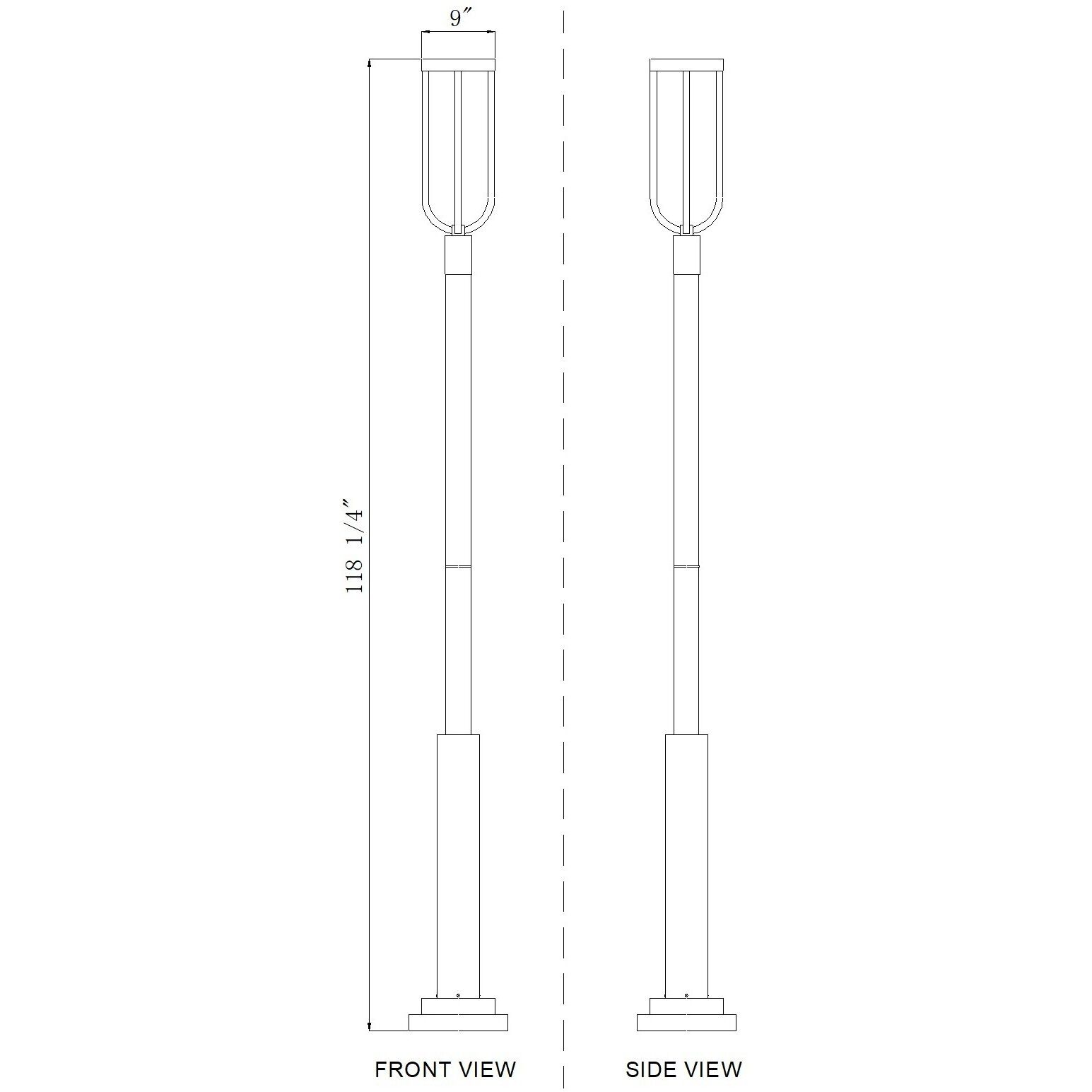Leland LED 118.25 inch Sand Black Outdoor Post Mounted Fixture