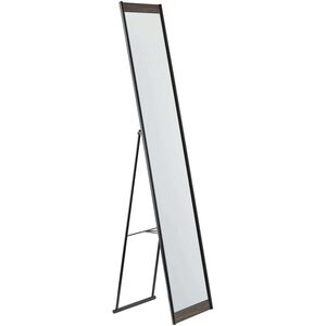 Albert 60 X 13 inch Black and Walnut Veneer Frame Floor Mirror