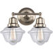 Aditi Small Oxford 2 Light 15.5 inch Brushed Satin Nickel Bath Vanity Light Wall Light, Aditi
