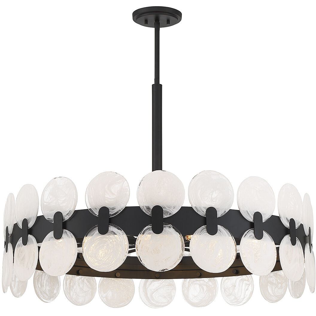 Boca 10 Light 35.5 inch Matte Black Chandelier Ceiling Light