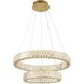 Golden Ratio 2 Light 23.6 inch Satin Gold Pendant Ceiling Light