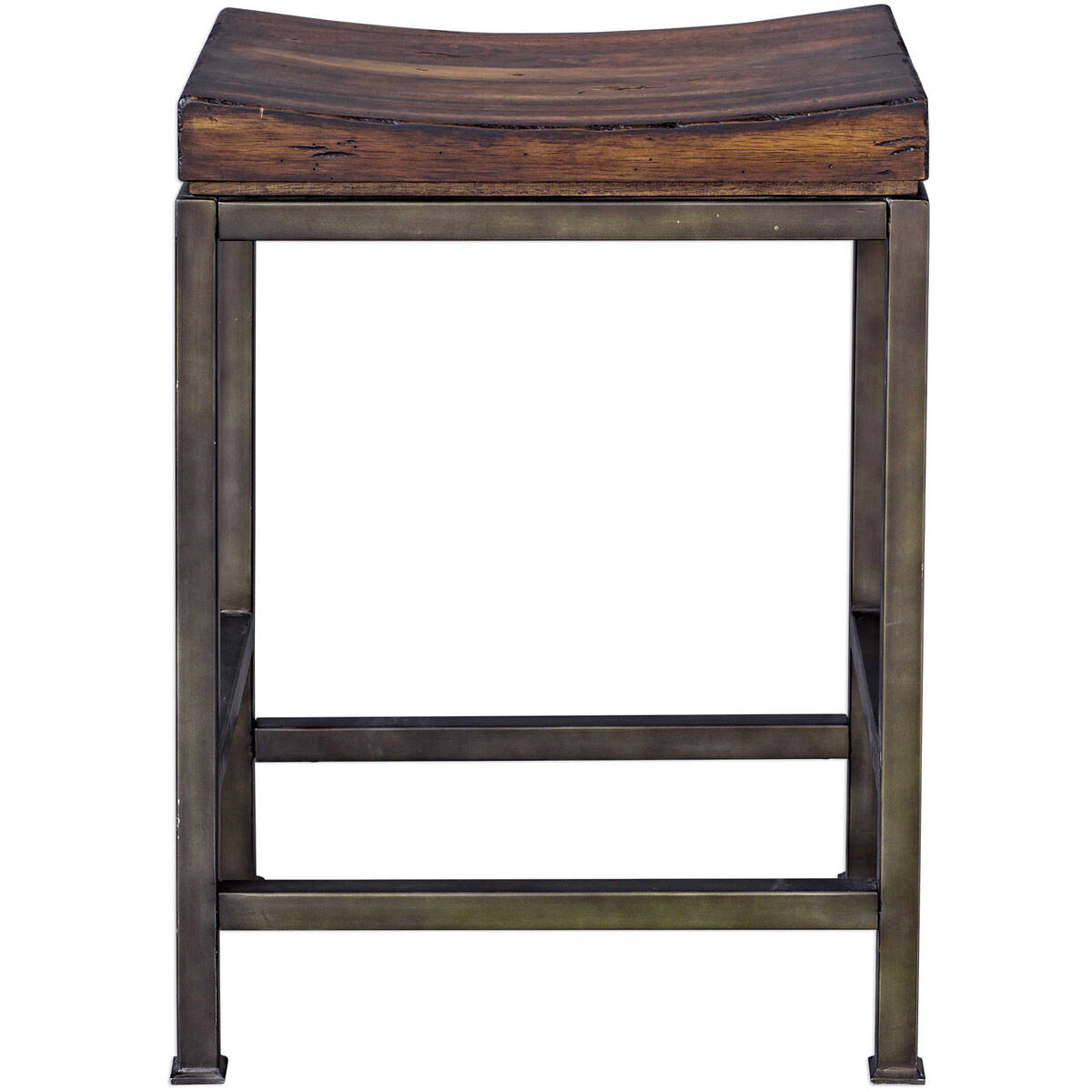 Beck 24 inch Dark Walnut and Brushed Steel Counter Stool