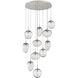 Cosmos LED LED 37.8 inch Beige Silver Chandelier Ceiling Light, Round Multi-Port