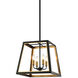 Rosalie 4 Light 16 inch Matte Black and Aged Gold Brass Pendant Ceiling Light