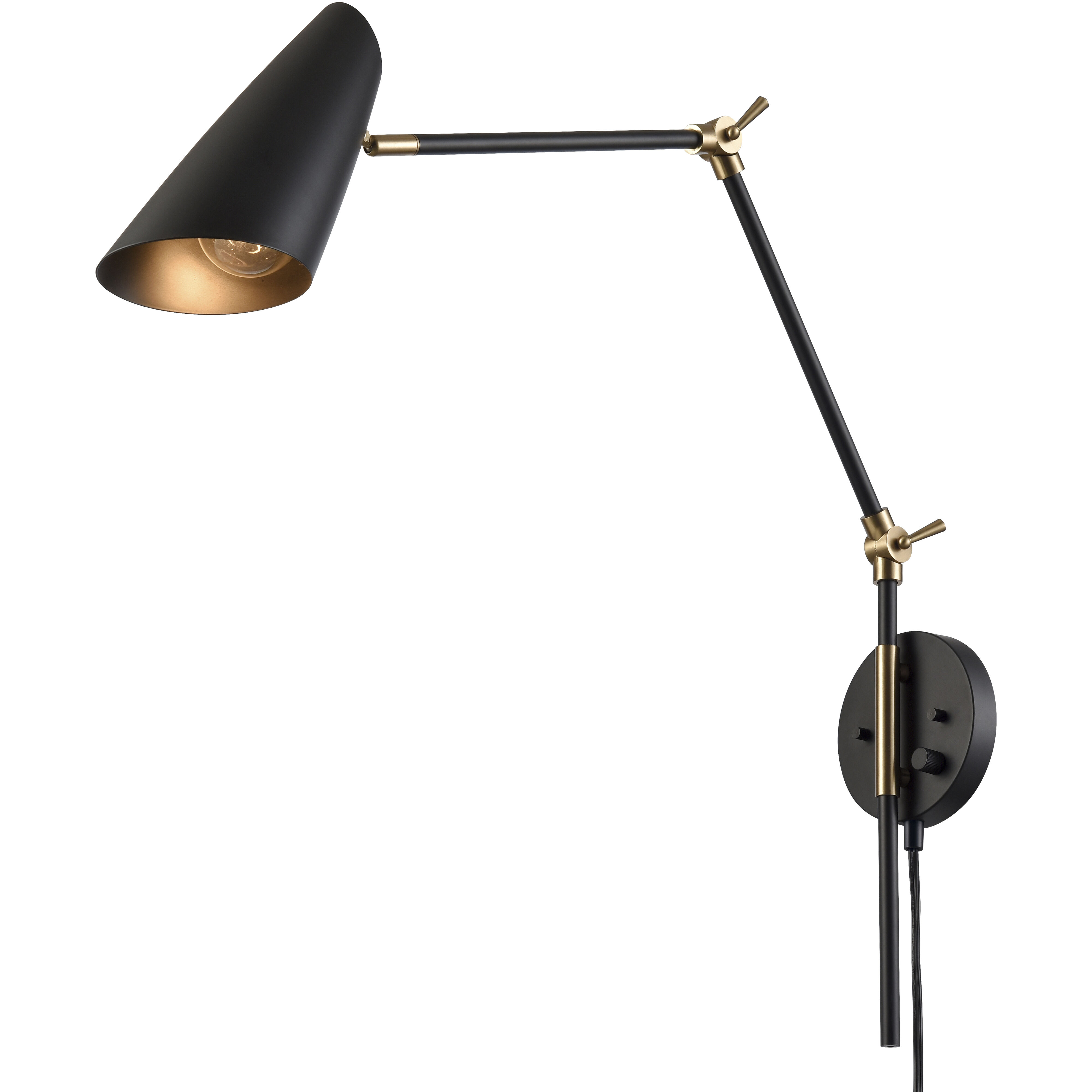 Stanley 17.75 inch 60 watt Matte Black Swingarm Sconce Wall Light