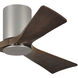 Atlas Irene-3HLK 42 inch Brushed Nickel with Walnut Tone Blades Ceiling Mount Paddle Fan, Flush Mounted