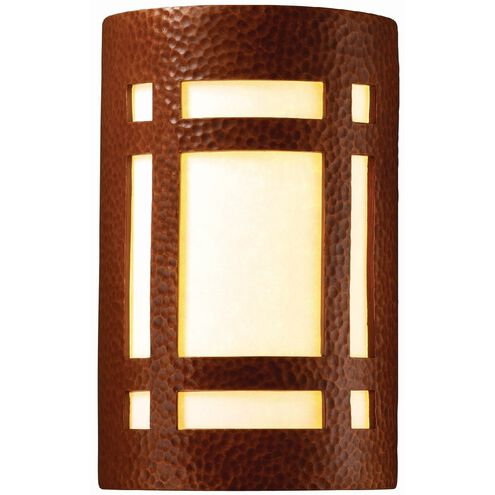 Ambiance LED 5.75 inch Hammered Copper and White ADA Wall Sconce Wall Light