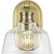 Singleton 1 Light 7.62 inch Vintage Brass Bath Vanity Wall Light