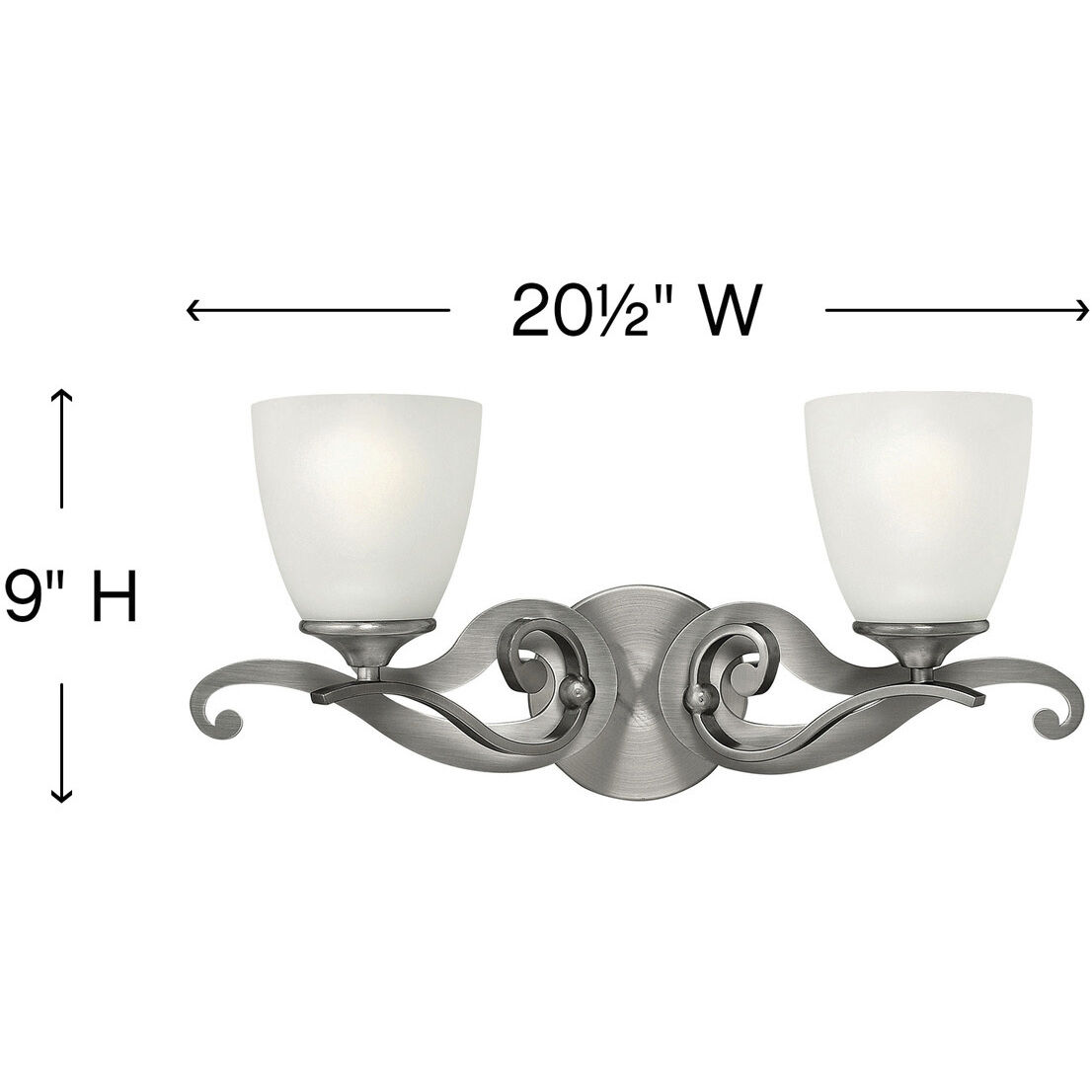 Reese 2 Light 20.5 inch Antique Nickel Vanity Light Wall Light