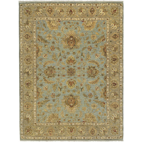 Bursa 36 X 24 inch Dusty Sage / Taupe / Mustard / Rust / Dark Brown Handmade Rug