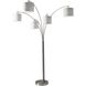 Trinity 82 inch 60.00 watt Brushed Steel Arc Lamp Portable Light, 5 Arm