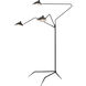 Risley 81.5 inch 3 watt Matte Black with Aged Brass Floor Lamp Portable Light