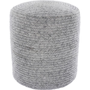 Poppy 16 inch Gray Outdoor Pouf, Cylinder