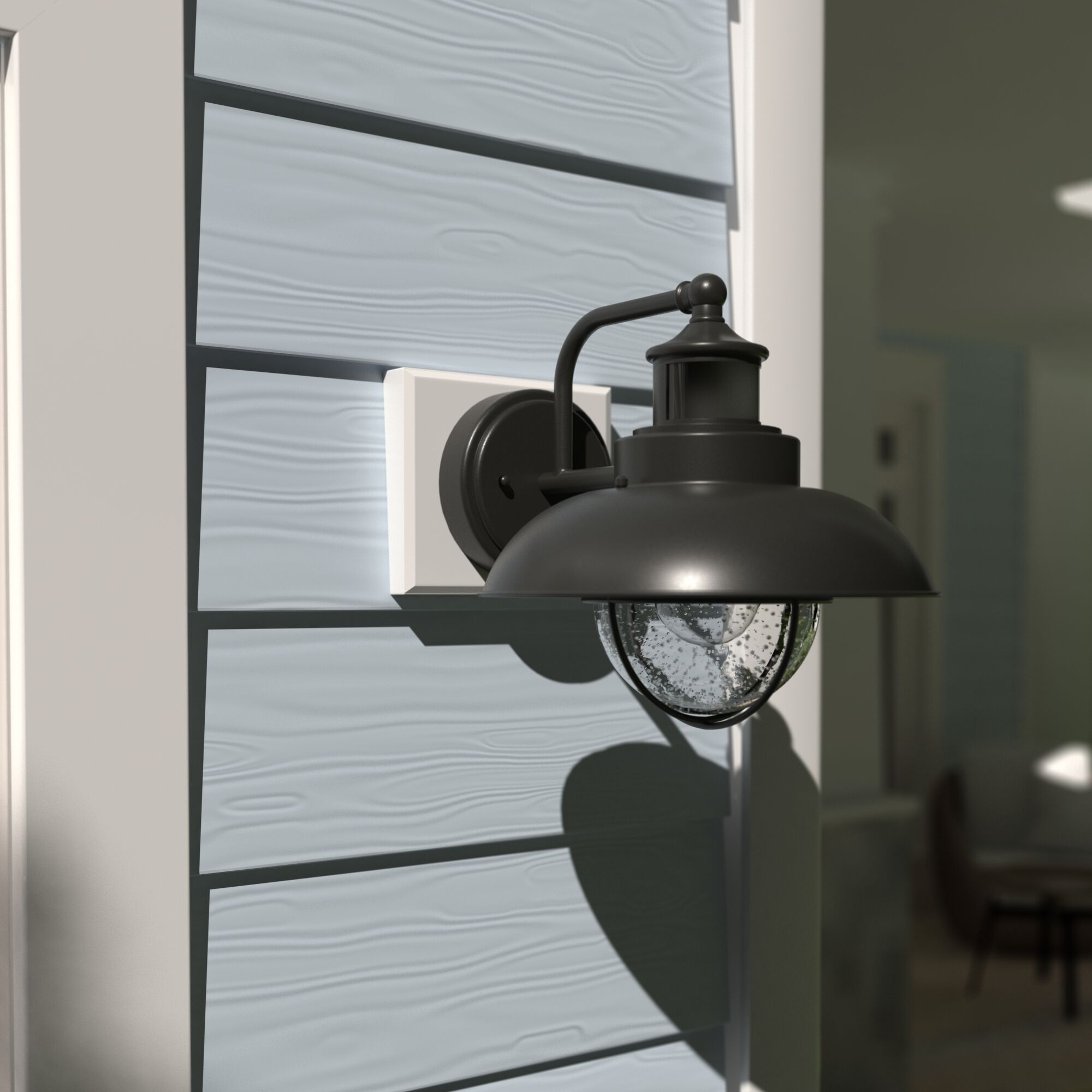 Harwich Textured Black Outdoor Motion Sensor
