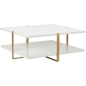 Ribbed 40 X 17.5 inch White/Cream Cocktail Table