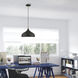 Amador 1 Light 12 inch Textured Black with Antique Brass Accents Pendant Ceiling Light