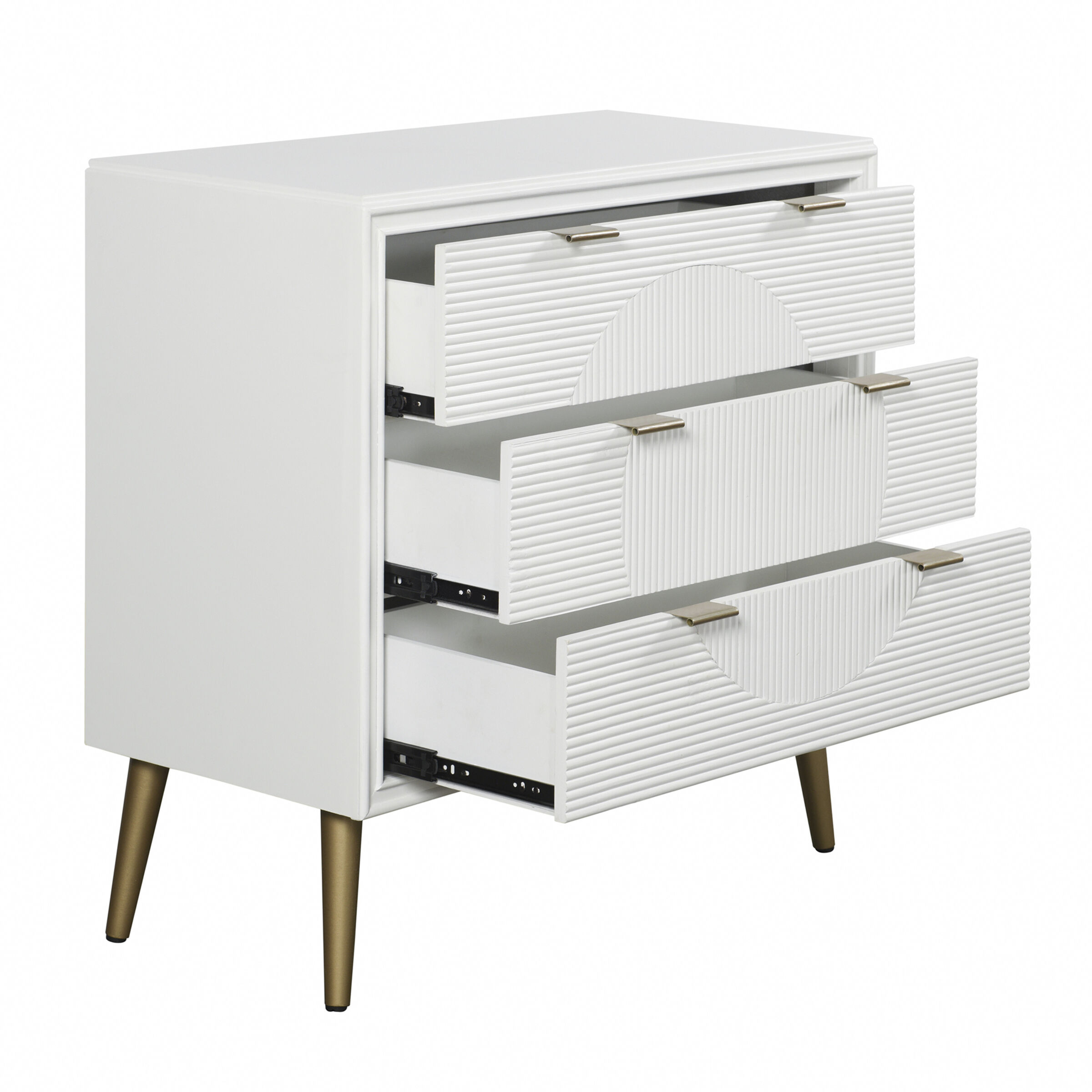 Milo Satin White and Copper Chest
