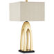 Archway 31.5 inch 150 watt Contemporary Gold Leaf and Black Table Lamp Portable Light