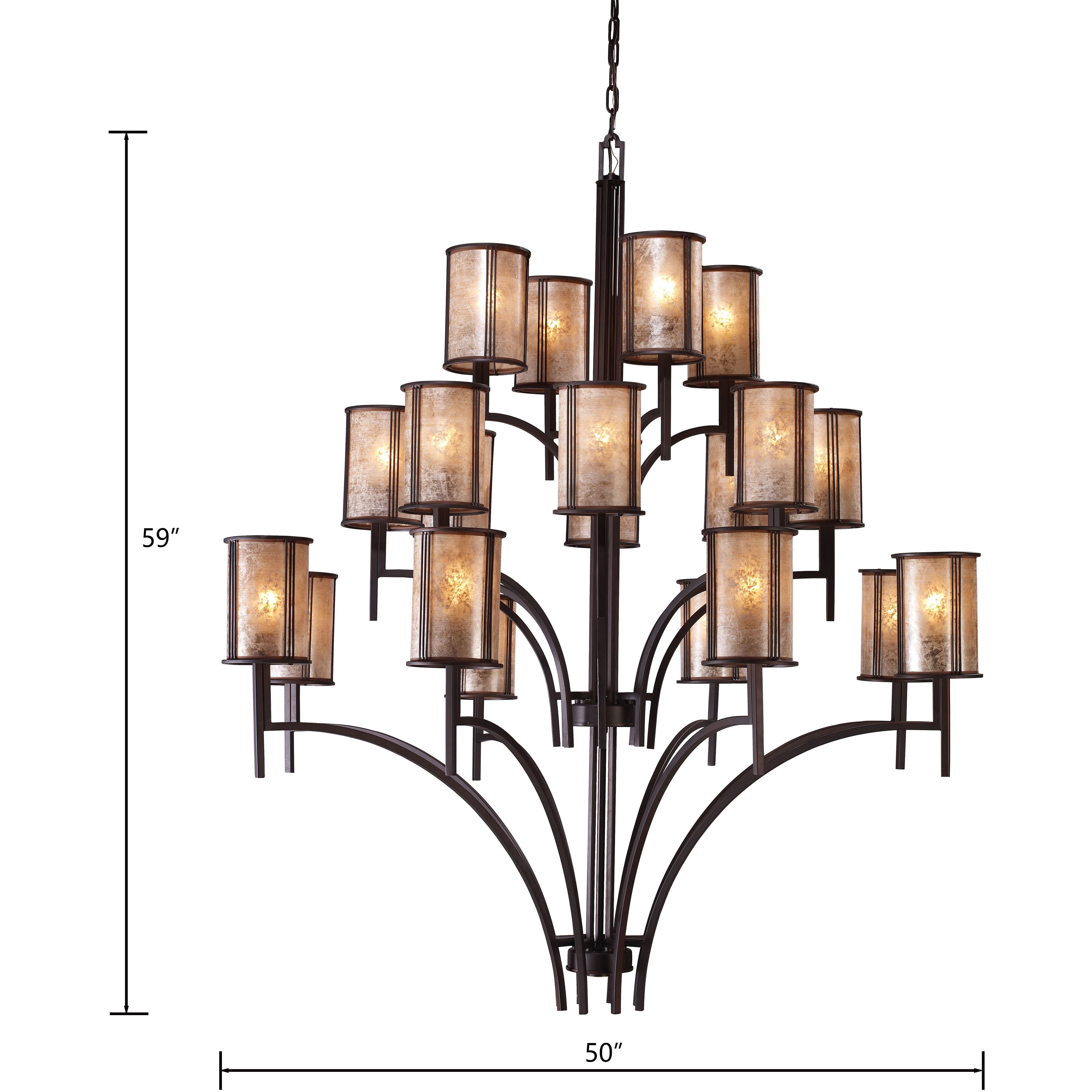 Barringer 20 Light 50 inch Aged Bronze Chandelier Ceiling Light