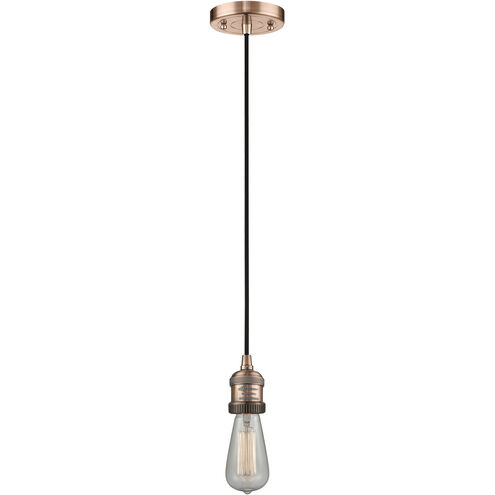 Franklin Restoration Bell LED 12 inch Antique Copper Mini Pendant Ceiling Light in Clear Deco Swirl