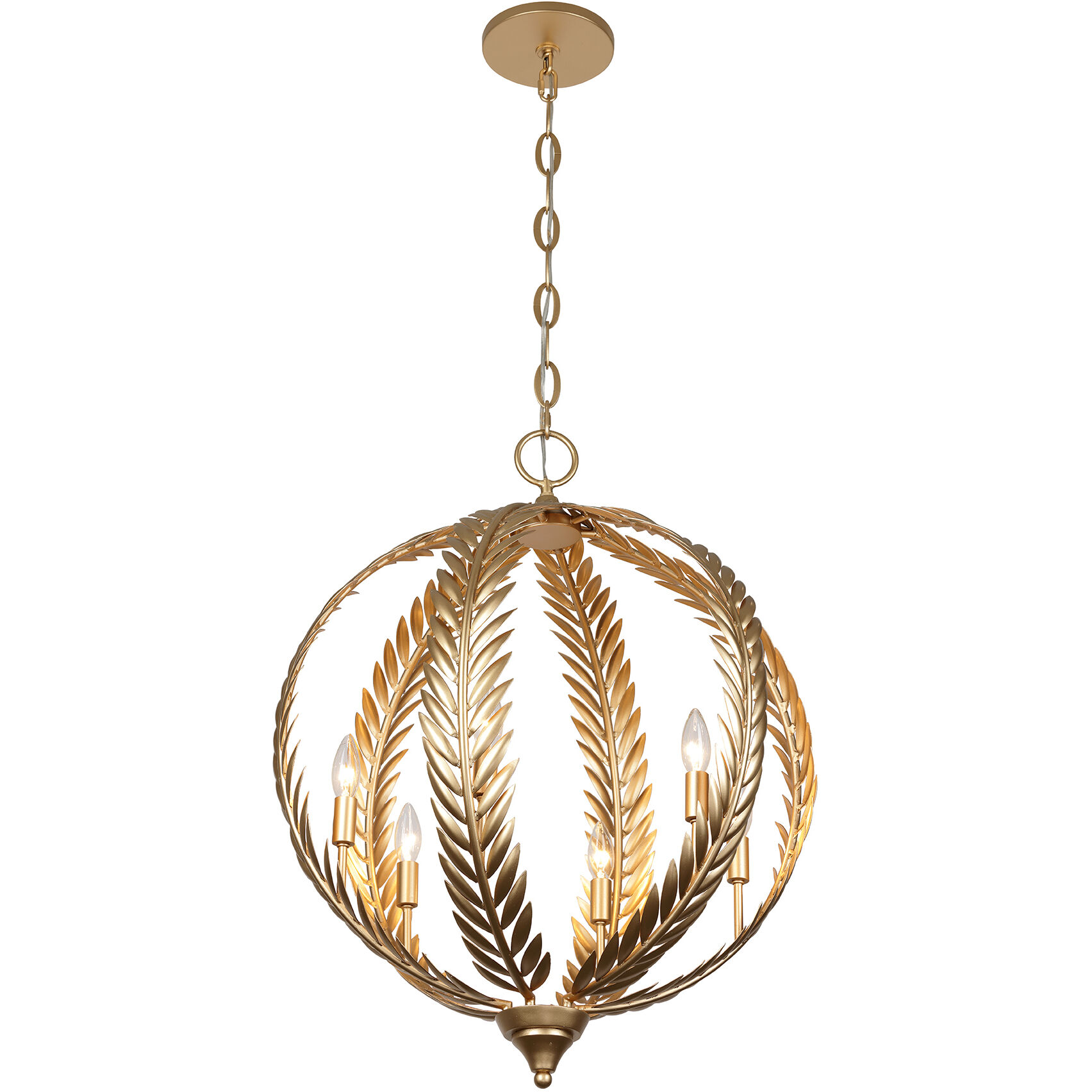 Atlas 6 Light 24 inch Grecian Gold Pendant Ceiling Light