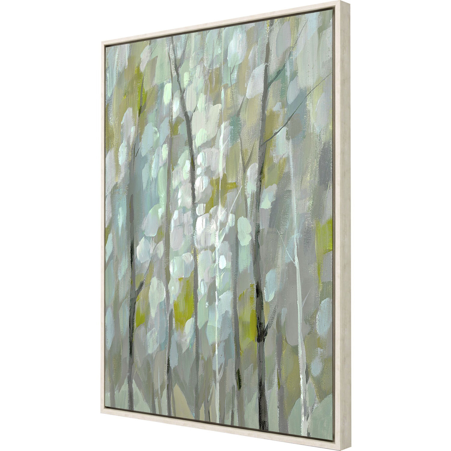 Summer Trees Gray and Green and Multi and Neutral Canvas