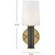 Declan 1 Light 6.75 inch Heritage Brass with Black Oxide Bath Light Wall Light