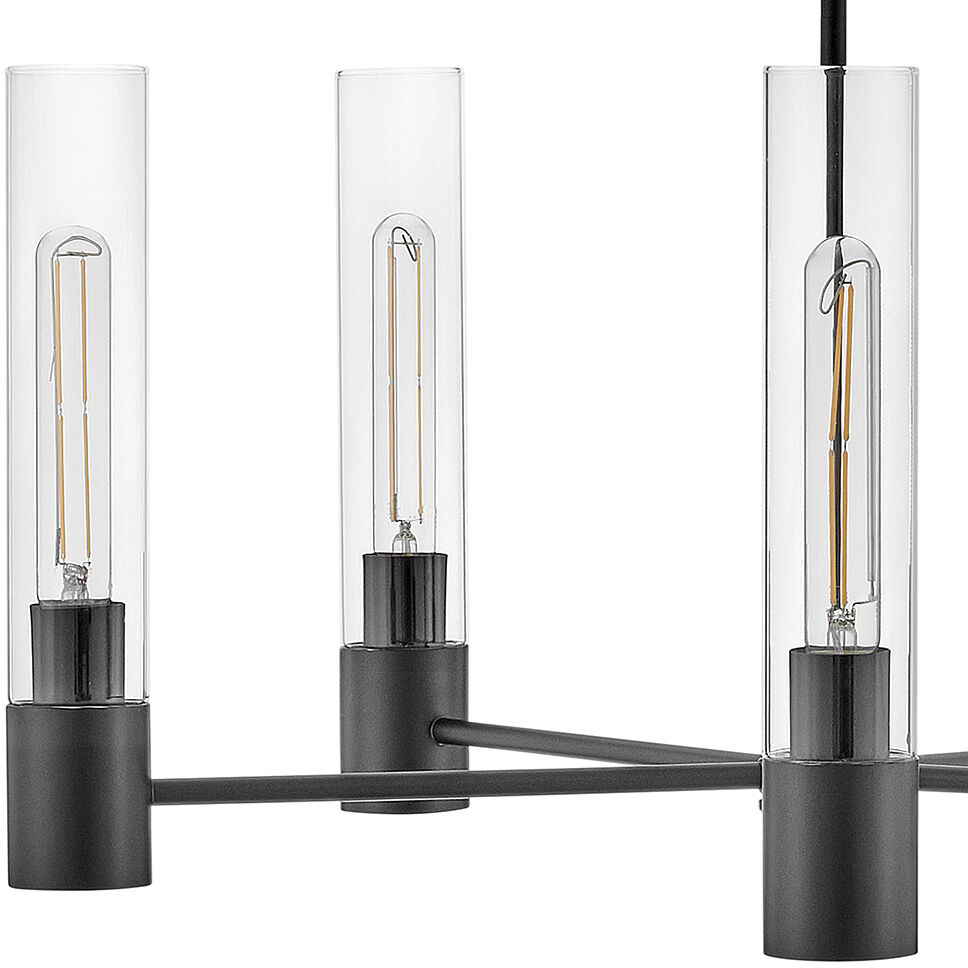 Shea LED 28 inch Black Chandelier Ceiling Light