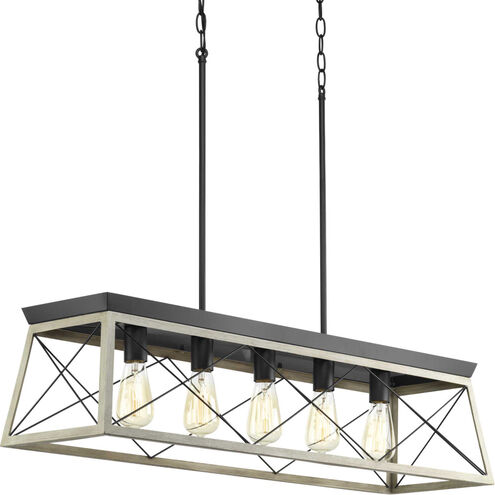 Briarwood 5 Light 38 inch Graphite Linear Chandelier Ceiling Light