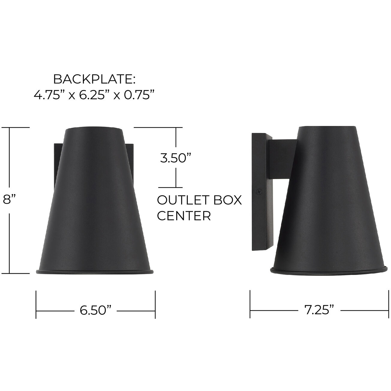 Yardley 1 Light 8 inch Black Outdoor Wall Lantern