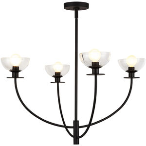 Alora Mood Sylvia 4 Light 26.5 inch Matte Black Chandelier Ceiling Light