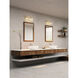 Glacier 2 Light 15 inch Modern Gold Vanity Wall Light