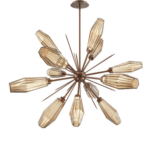 Aalto LED 37.7 inch Burnished Bronze Chandelier Ceiling Light in 3000K LED, Optic Rib Bronze, Starburst