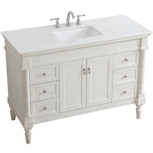 Lexington 48 X 21.5 X 35 inch Antique White Vanity Sink Set