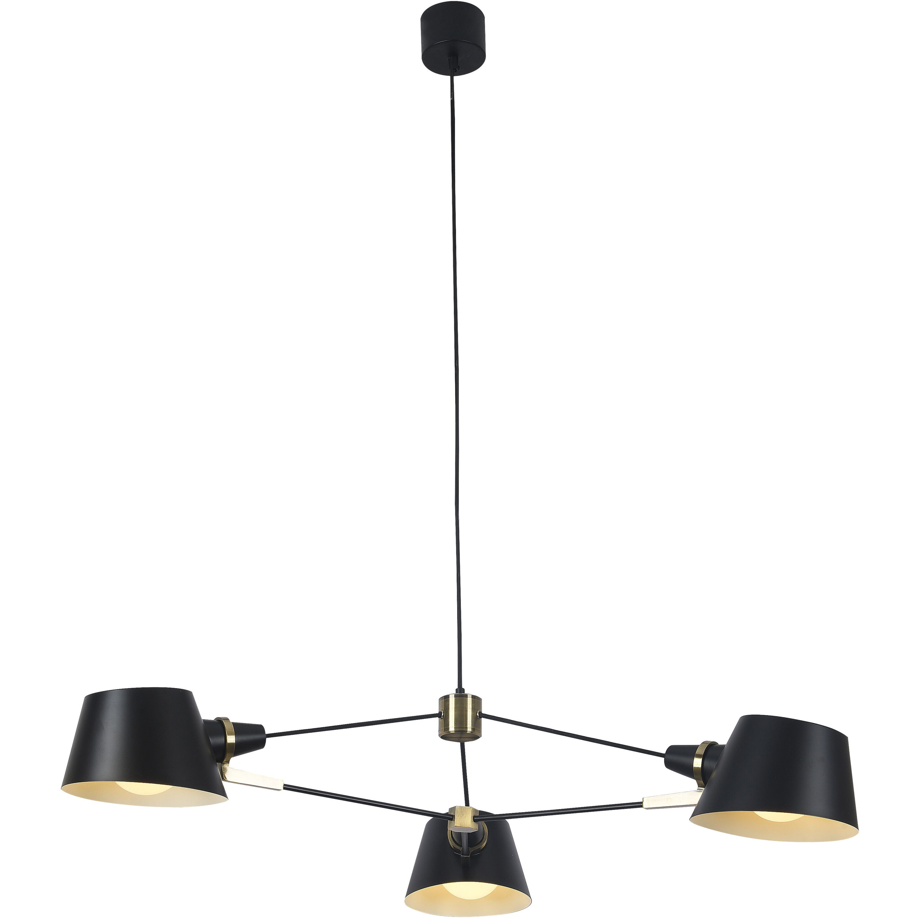 Canada 3 Light 31.5 inch Black Chandelier Ceiling Light