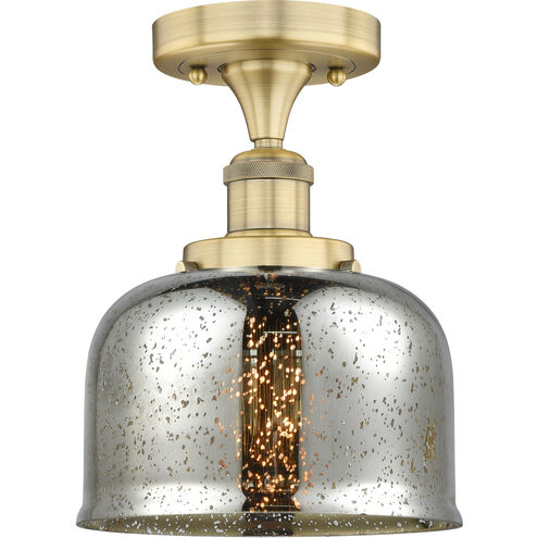 Bell 1 Light 7.75 inch Brushed Brass Semi-Flush Mount Ceiling Light