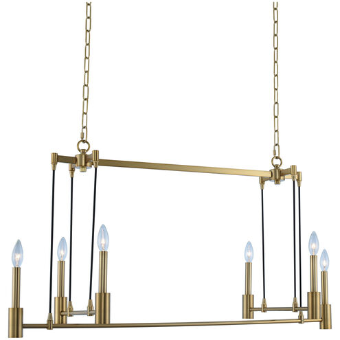 Kingston 6 Light 42 inch Winter Brass Island Light Ceiling Light