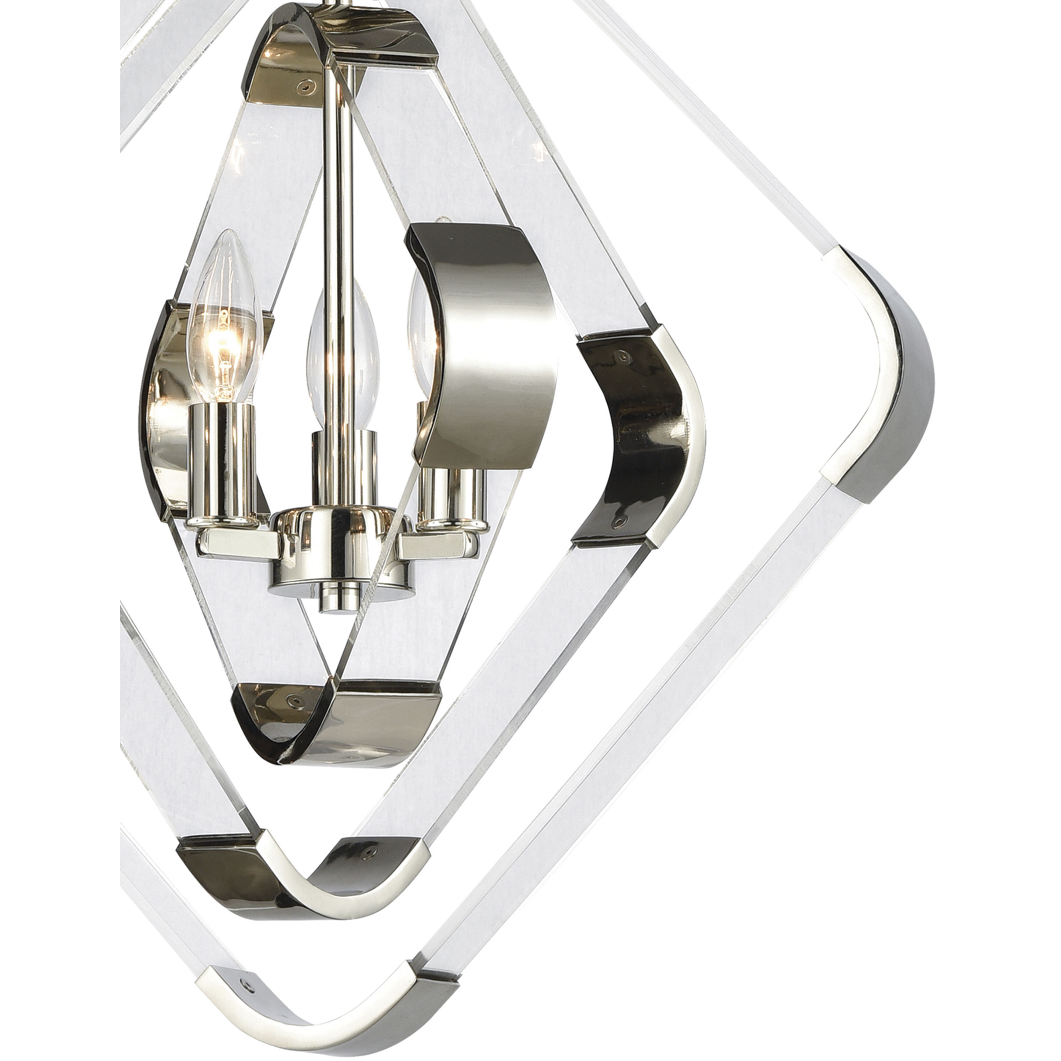 Rapid Pulse 3 Light 20 inch Polished Nickel with Clear Chandelier Ceiling Light