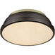 Yep Duncan 2 Light 14 inch Aged Brass Flush Mount Ceiling Light in Rubbed Bronze, Damp