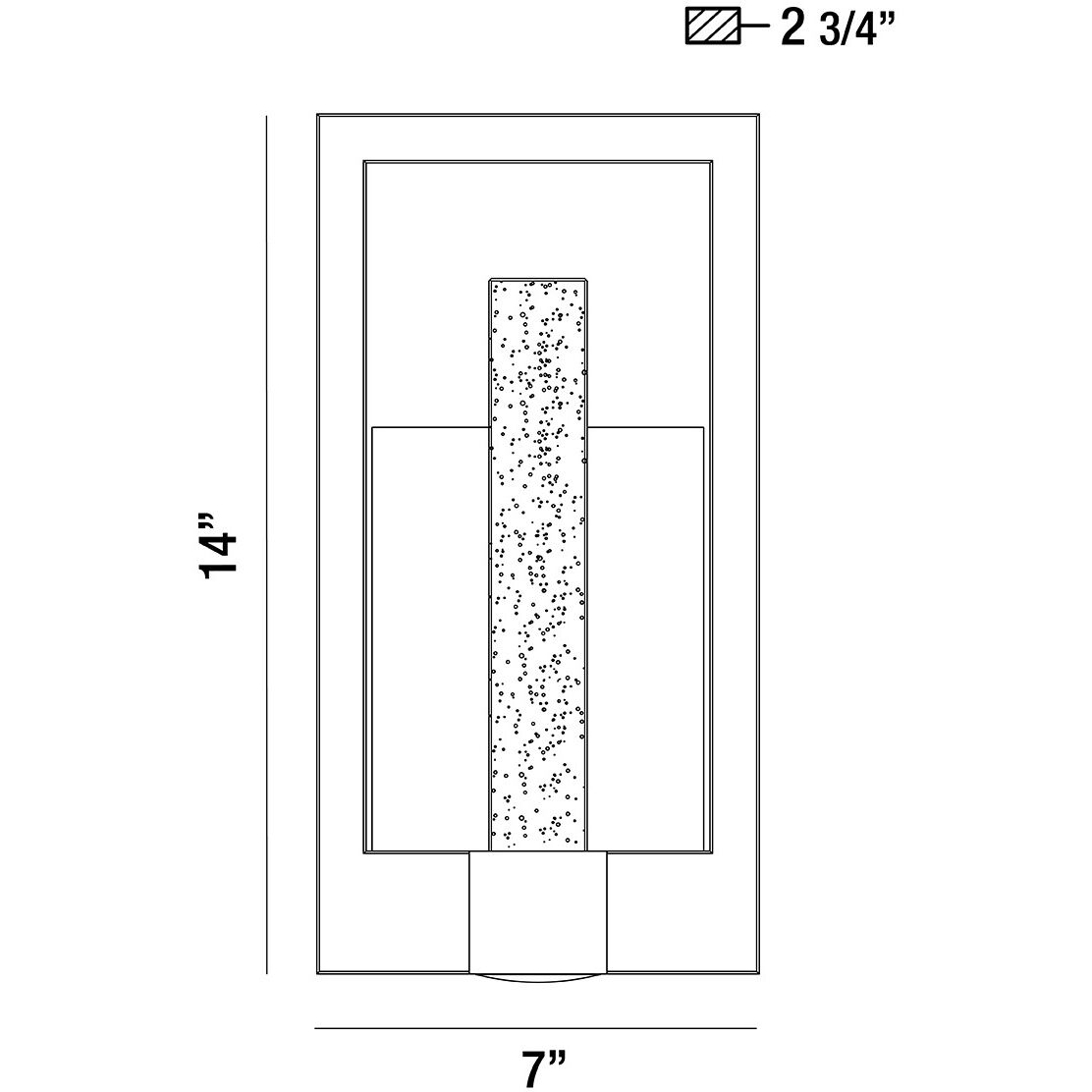 Hanson LED 14 inch Black Outdoor Wall Sconce, Small