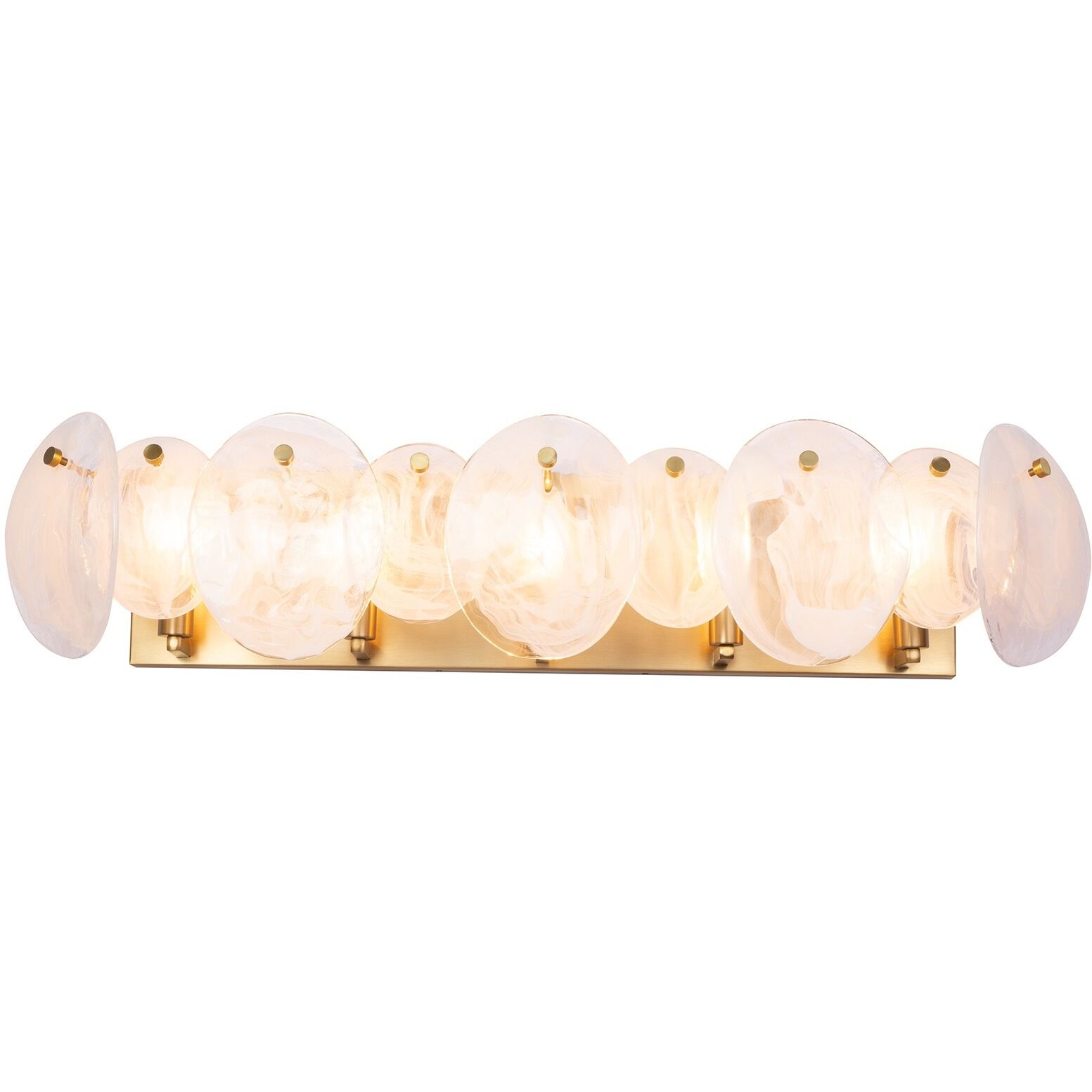 Lily 5 Light 34.64 inch Brushed Brass Bathroom Vanity Wall Light