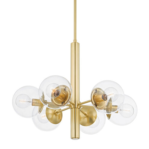 Meadow 6 Light 28 inch Aged Brass Chandelier Ceiling Light