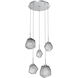 Gem LED 22 inch Classic Silver Chandelier Ceiling Light in Smoke, 2700K LED, Round Multi-Port