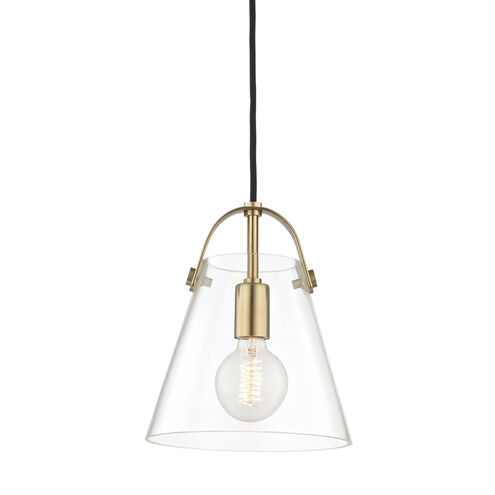 Karin 1 Light 9 inch Aged Brass Pendant Ceiling Light