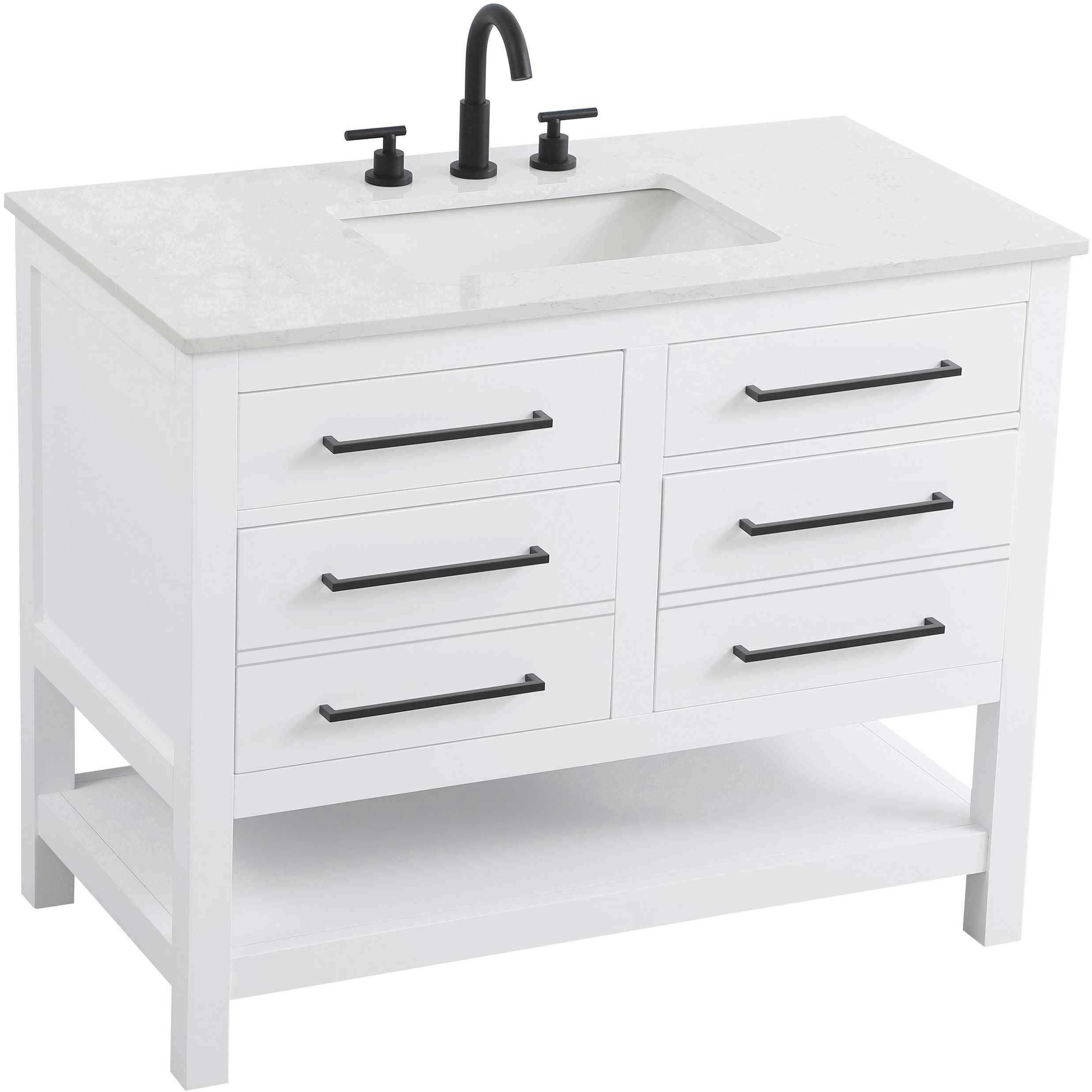 Karson 42 X 34 inch White Bathroom Vanity Cabinet