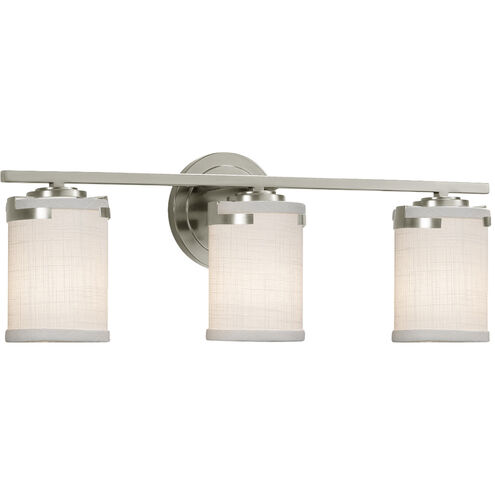 Textile 22.75 inch Brushed Nickel Bath Bar Wall Light in LED, White, Atlas
