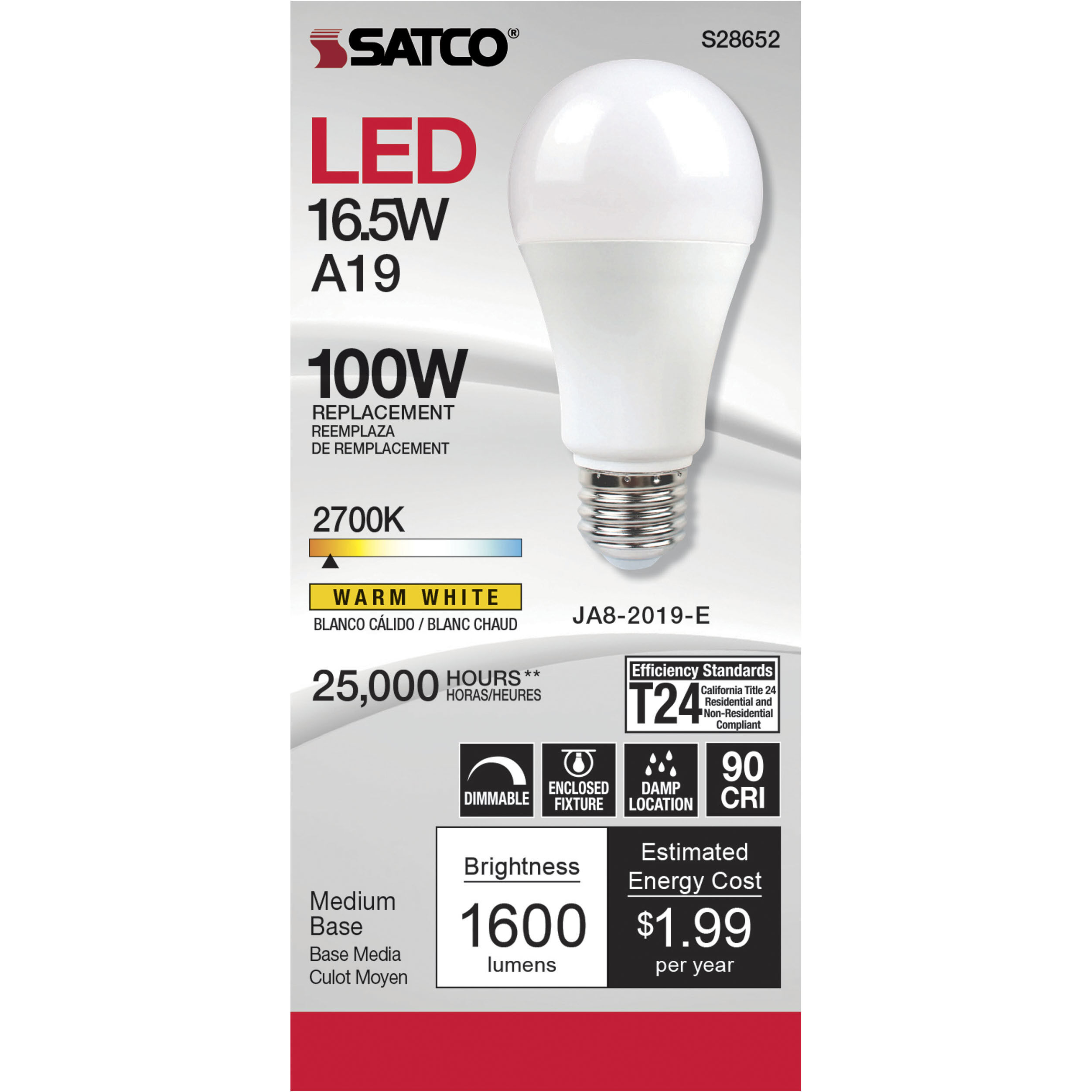 Lumos LED Medium 16.50 watt 120 2700K Light Bulb
